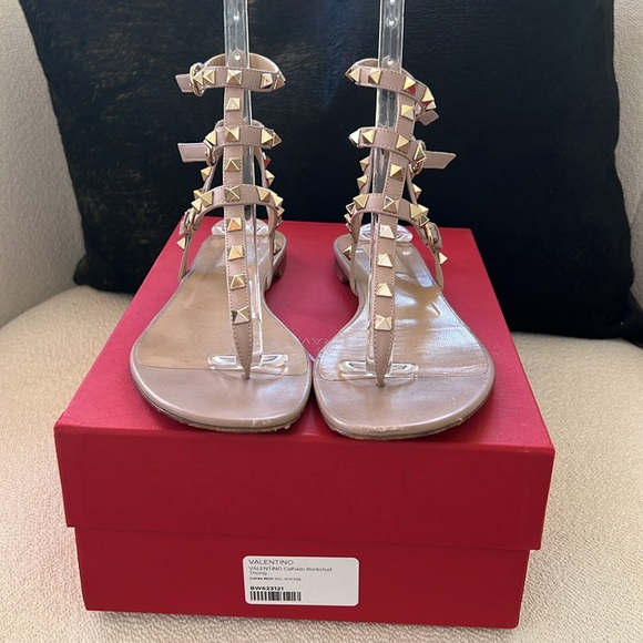 Valentino Rockstud Gladiator Sandal Poudre sz 39.5 - Picture 3 of 8